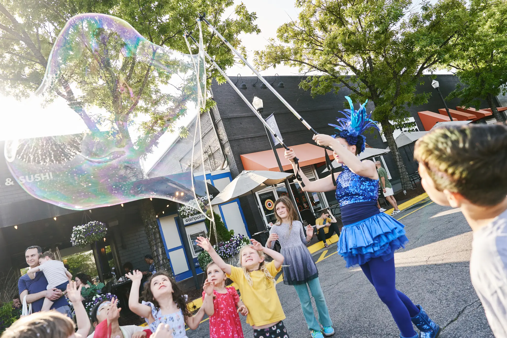 Bubble maker with small children