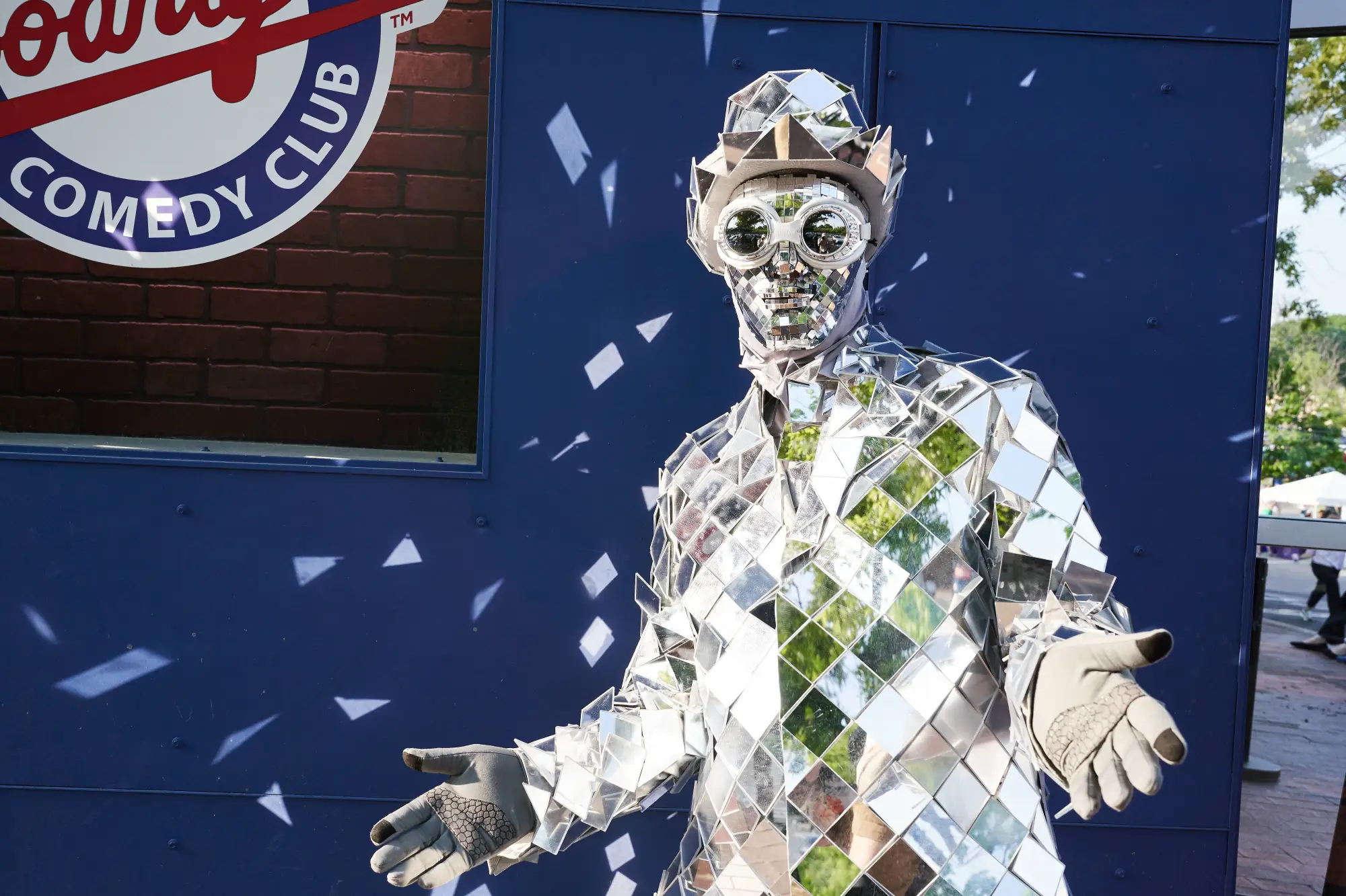 Mirror man at Village District 75th Anniversary Celebration