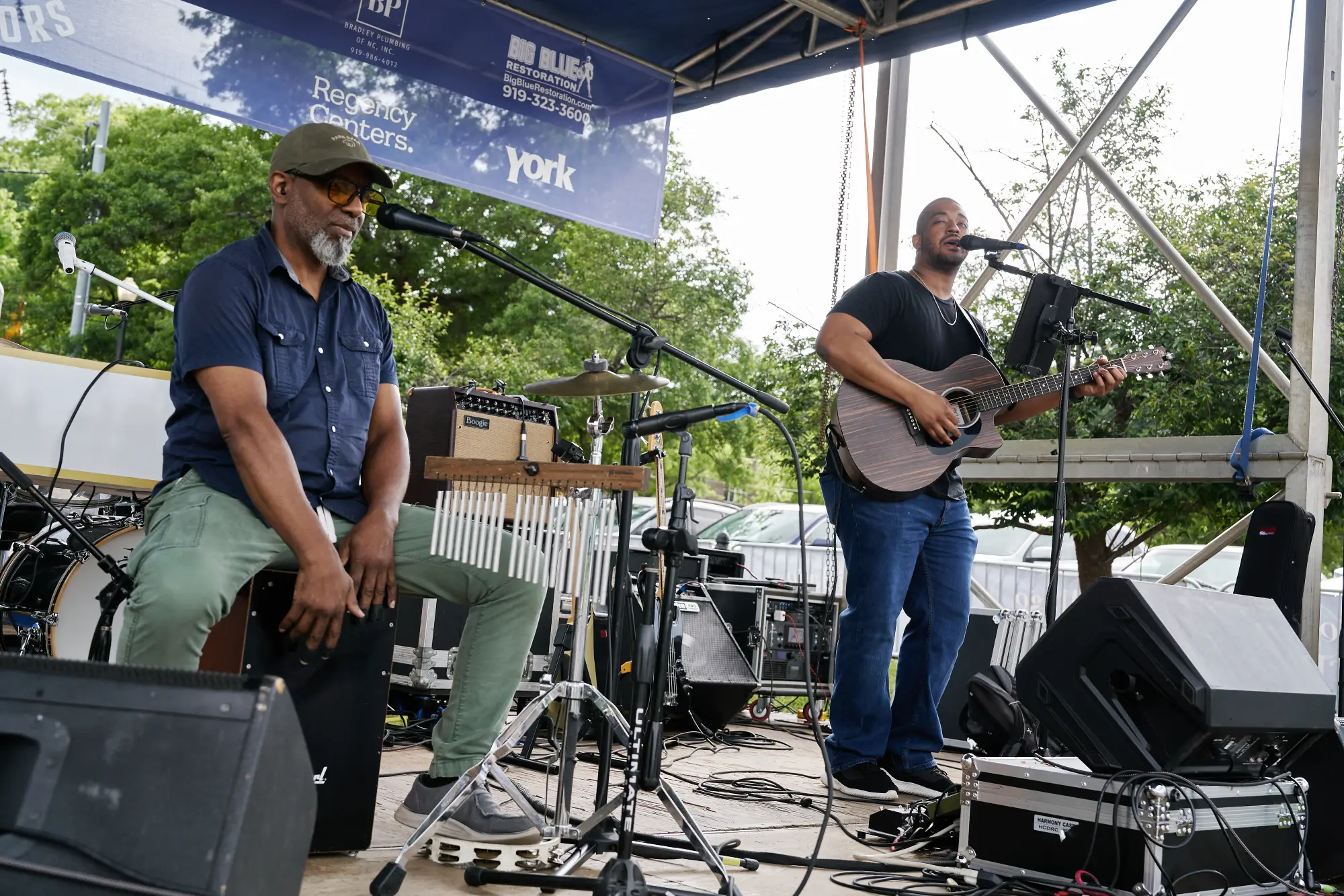 band playing at Village District's 75th Anniversary Celebration