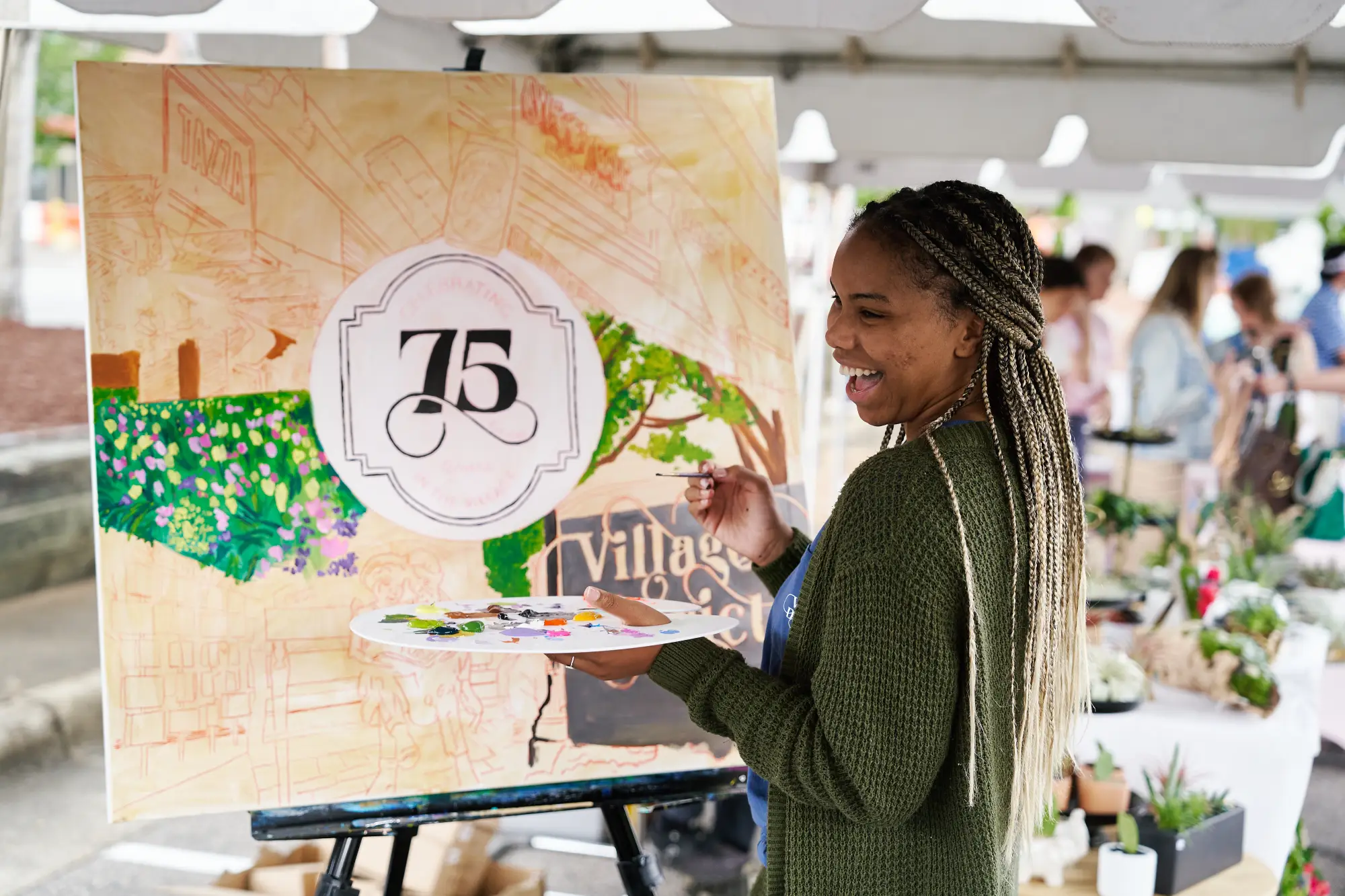 Painting of Village District 75th Anniversary