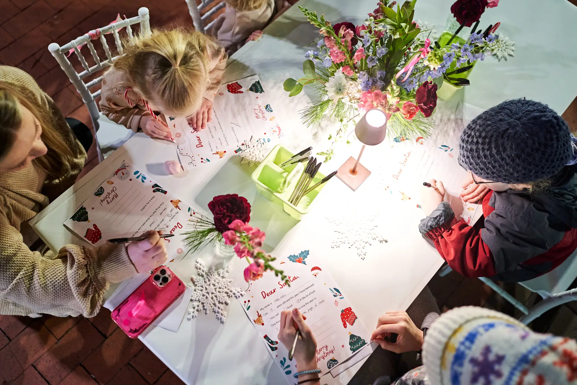 children writing letters to Santa